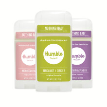 HUMBLE BRANDS Aluminiumfreier Deodorant-Stick, dezent und zitrisch, Bergamotte, Ingwer, Berglavendel, marokkanische Rose, 3er-Pack