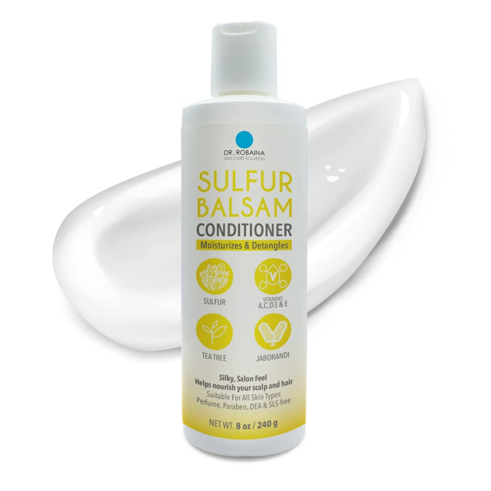 Dr. Robaina Sulfur Balsam Conditioner - Natural Moisturizing And Detangling - Hair And Scalp Care - Gentle And Effective