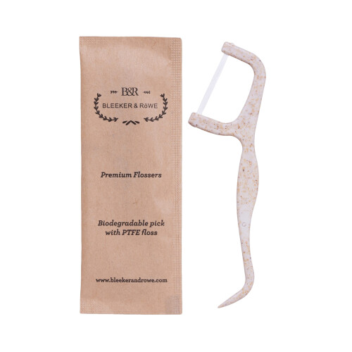 Bleeker and Rowe Biodegradable Individually Wrapped Floss Picks - Eco Friendly Flossers 150 Pack (PTFE Floss) 2