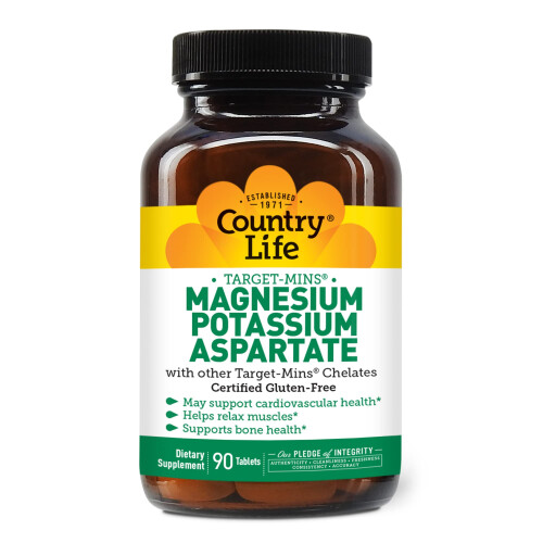 Country Life, Target-Mins, Magnesium, Kalium, Aspartat, 90 Tabletten