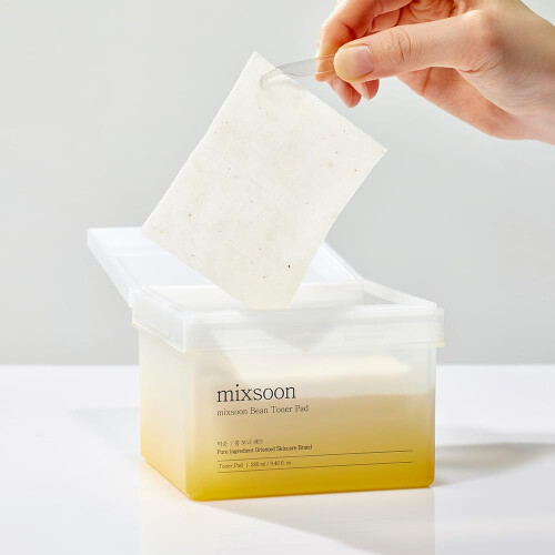 mixsoon Bohnen-Toner-Pad, feuchtigkeitsspendendes, elastisches Peeling, Bohnenextrakte, Wattepad (280 ml/9,46 fl.oz/70 Blatt) 1