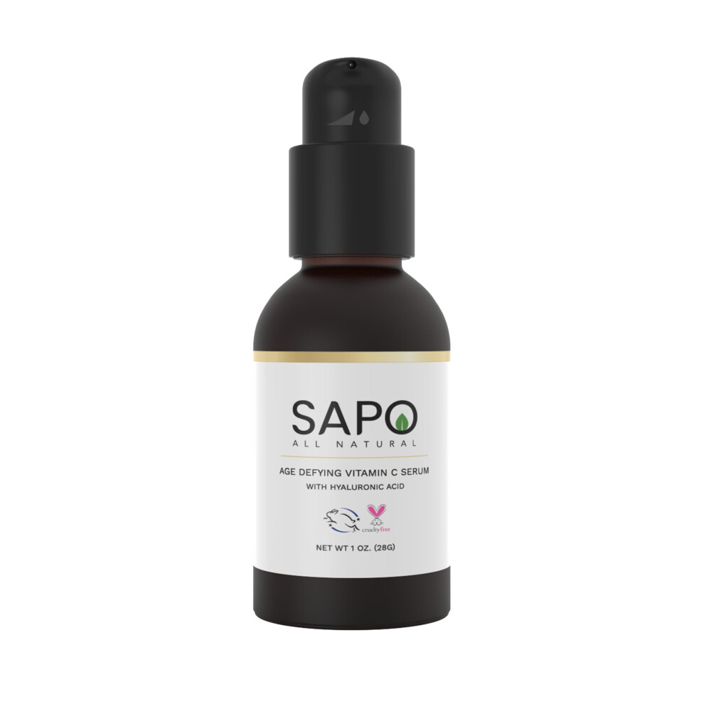 Sapo All Natural Orange Vitamin C Serum - Exfoliating Nourishing & Skin Brightening - Made With Hyaluronic Acid Chamomile Carrageenan Extract