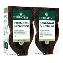 Tintura de cabelo permanente Herbatint - 3N Dark Chestnut - Para cobertura de at 100% de cabelos grisalhos resistentes - Sem amnia, sem lcool