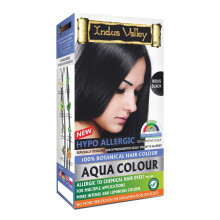 Indus Valley Aqua Hair Color (Indus Black) Gray Coverage Hair Dye Allergy Free Organic Hair Color Organic Hair Dye for Grey Coverage Allergy-Fr