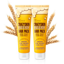 Crazy Skin Beer Leves Mayer Mask - Ph5.5 Protena queratina Argn/Camellia Collgeno para reparacin y cabello tratado con color 13.5 oz (400 ml)