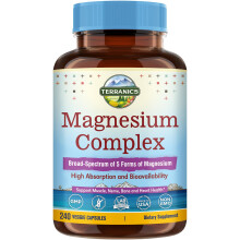 Terranics 5-in-1 Magnesiumkomplex-Ergnzung 500 mg 5 Formen mit hoher Absorption, Magnesiumglycinat, Citrat, Malat, Aspartat, Gluconat gentec