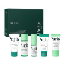 PURITO SEOUL Best Kit - Skincare Routine with Panthenol Cleanser & Cream Unscented Centella Serum & Toner For All Skin Types Gift Set For Fac