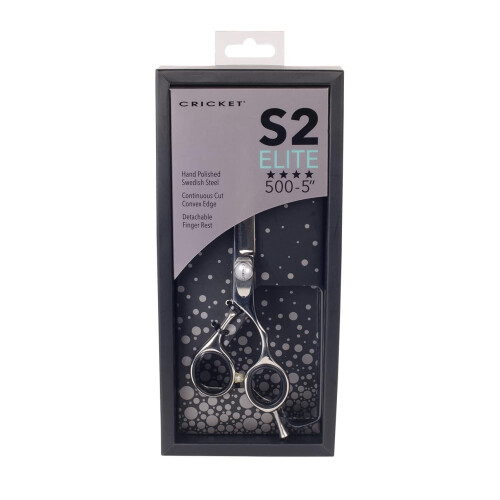 Cricket S2 Elite Series Shears 500 Tesoura de corte de cabelo profissional - Tesoura de cabelo de barbeiro e estilista de 5 polegadas com lminas 2