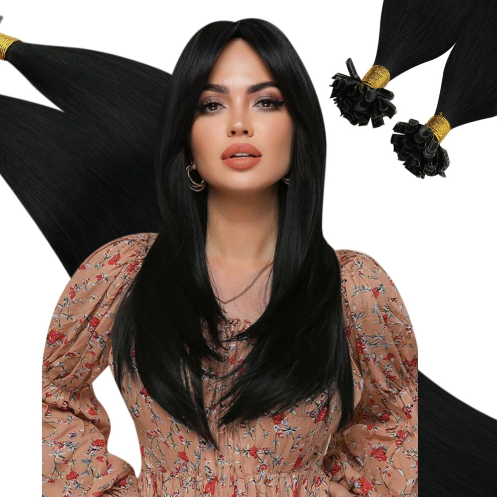 Ugeat Brown Flat Tips Hair Extensions Ombre Black To Dark Brown Mix Caramel Brown Balayage Flat Tips Human Hair Extensions Ombre Brown Keratin Fl