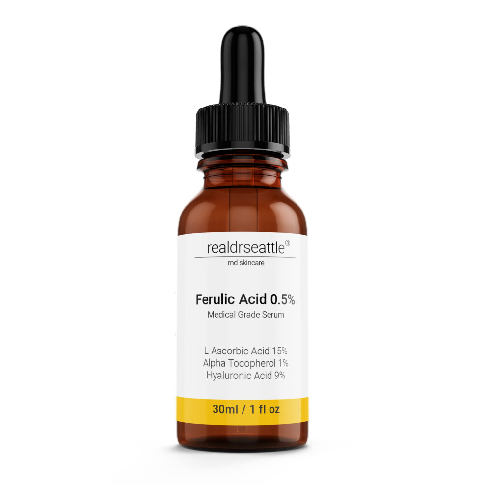 Realdrseattle Ferulic Acid Serum Skin Care 20% Vitamin C Hyaluronic Acid Serum + Ce Ferulic Acid - Potent Anti Aging Anti Wrinkle