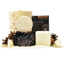 Viori Native Essence Shampoo en Conditioner Bar Set en Bamboe Houder - Gemaakt met Rijstwater voor Haargroei - Handgemaakte Sulfaatvrije Shampoo