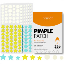 Puistjespleisters voor gezicht 335 patches - 255 rond en 80 sterren Leuke kleurrijke acnepleisters Hydrocollode puistjespatch Kleurrijke vleksti