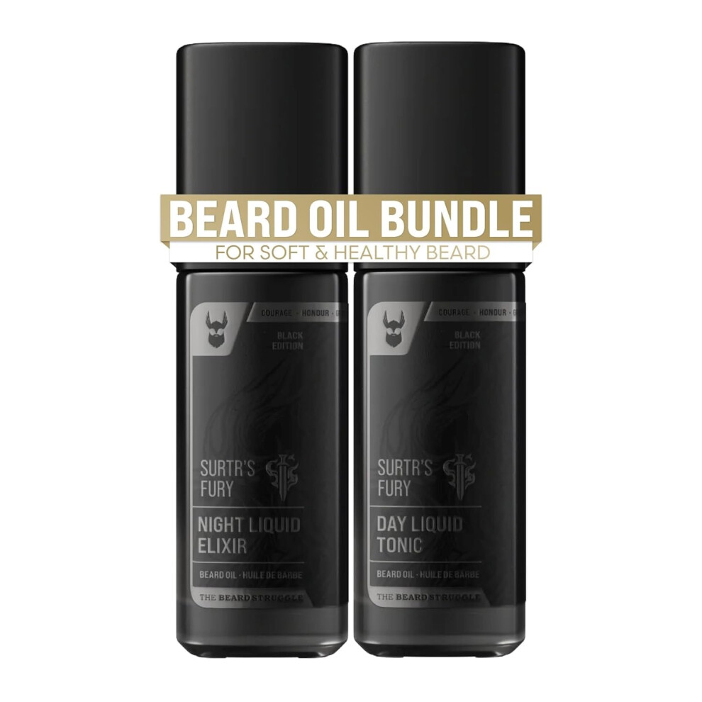 The Beard Struggle Tonic + Elixir Beard Oil Bundle - Platinum Collection - Grooming Beard Oil - Softens Moisturizers And Strengthens Beard Grow