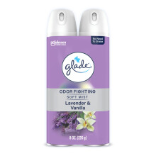 Glade Air Ambreskener Room Spray Lavender & Vanilla olor a olor a lucha para ofrecer una frescura duradera 8 oz 2 recuento