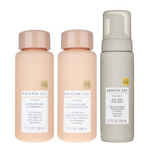 Kristin Ess Hair The One Signature Set - Lightly Clarifying Sulfate Free Shampoo Hydrating Conditioner + Texturizing Sea Salt Air Dry Volumizing