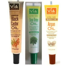 VIA NATURAL Ultra Care Jamaikanisches schwarzes Rizinusl, ausgezeichnetes heies l, Mositurizer, Teebaum- und Arganl fr Haar, Kopfhaut und Krper