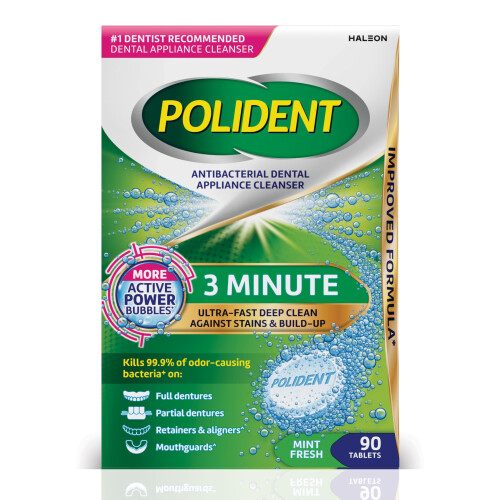 Polident 3 minuutin hammasproteesin puhdistustabletit - 90 kpl