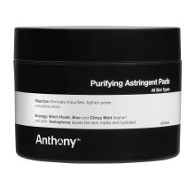 Anthony Witch Hazel Pads Pore Cleaner: 60 Count Purifying Astringent Cleansing Cleansing Toner Pads - Aloe Vera og Citrus Mint Eliminer urenheder