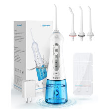 Flussatore d'Acqua Senza Filo, Nicefeel 300ML 2 Testine Portatile e Ricaricabile USB per Viaggi, IPX7