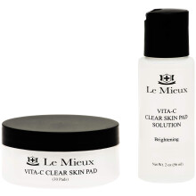 Le Mieux Vita-C Clear Skin Pad - Triple-Action Facial Exfoliant Pads med glykolsyrepuder og antioxidant C-vitamin (2 oz / 30 pads)