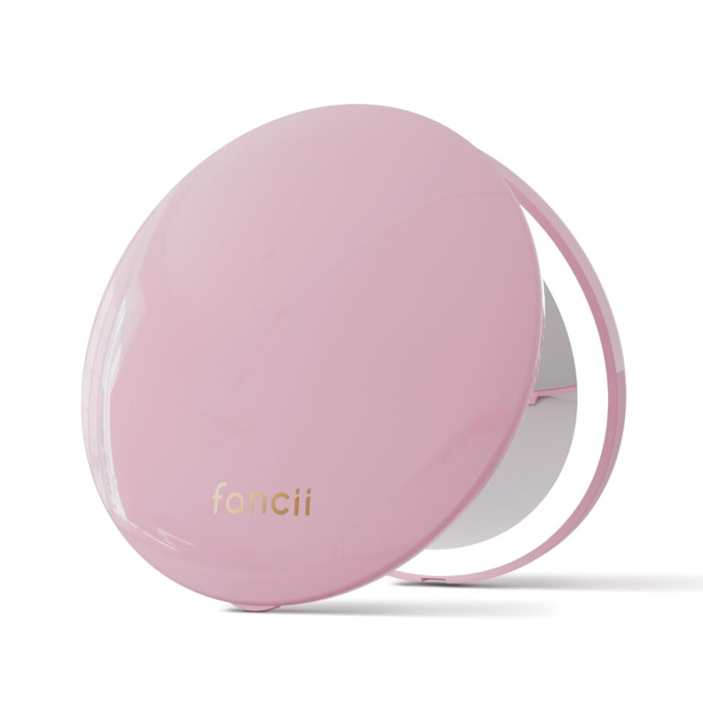 Fancii Light Compact Magnifying Mirror With Led 10X/1X Rechargeable 3 Settings Dimmable - Small Ed Travel Handheld Mirror For Hand