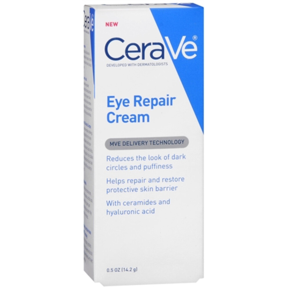 CeraVe Eye Repair Cream | 2 Pack (0.5 Ounce each) | Eye Cream for Dark Circles and Puffiness | Fragrance Free-image-OPC-PHXST6N-NEW