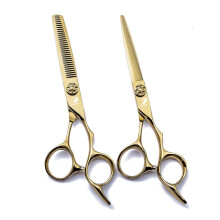 Hair Cutting Scissors 6.0 Inch Golden Professional Japan 440C Hair Cutting Scissor - Salon Right-Hand Razor Edge Barber Scissors Hand Sharpened