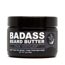 Badass Beard Care Beard Butter For Men - THE OUTLAW 3 oz - Made of Natural Ingrediens for Healthy Soften and Itchness Free Beard and Mustache