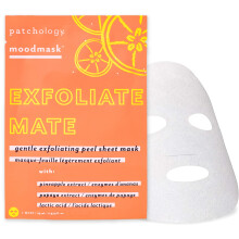 Patchology Peeling-Gesichtsmaske Exfoliate Mate Sheet Mask mit Papaya und Ananas befreit sanft die Poren und hellt die Haut auf. Milchsure (AHA) h