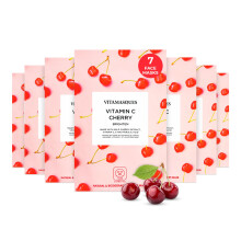 Vitamasques Vitamin C Kirsch-Gesichtstuchmaske, 7er-Pack hellt auf, schtzt und spendet Feuchtigkeit mit Antioxidantien, Vitamin C und Ferulasure