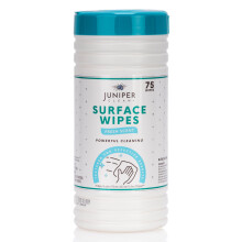 Juniper CLEAN 1 Pack Surface Cleaning Wipes Bleach Free  All-Purpose Cleaner for Bathroom  Kitchen  Office  75 Count Canister  7.5"""" x 7"""" Sheet