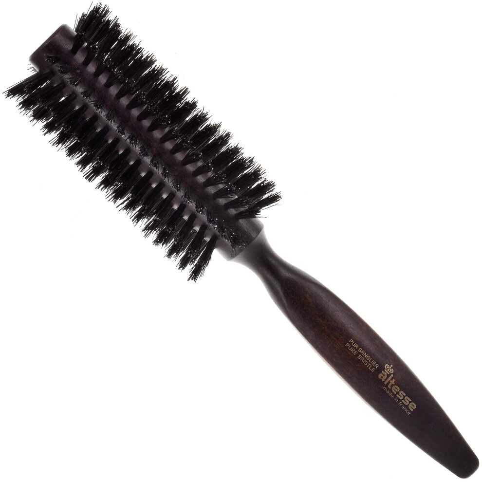 Altesse 1210P Rundbrste Mit Wildschweinborsten Zum Fhnen (45 Mm), Mitteldunkler Buchenholzgriff Mit 10 Reihen, Wildschweinborsten-Haarbrste, R-image