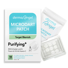 DERMA ANGEL Microdart Akne-Pflaster fr tiefe Hautunreinheiten  18 Punkte  Hydrokolloid-Pickelpflaster mit Salicylsure, Azelainsure CICA und Vita