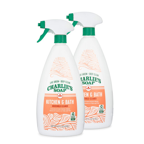 Charlie's Soap - Kitchen and Bath Household Cleaner Non-Toxic Multi-Surface Use (2 Pack)