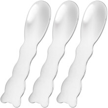 Pndeyo 3 Stck Mini-Make-up-Spatel aus Metall, wiederverwendbare kosmetische Cremespatel, Lffel, Hautpflegeschaufel, Applikator, Gesichtsmassage, Be