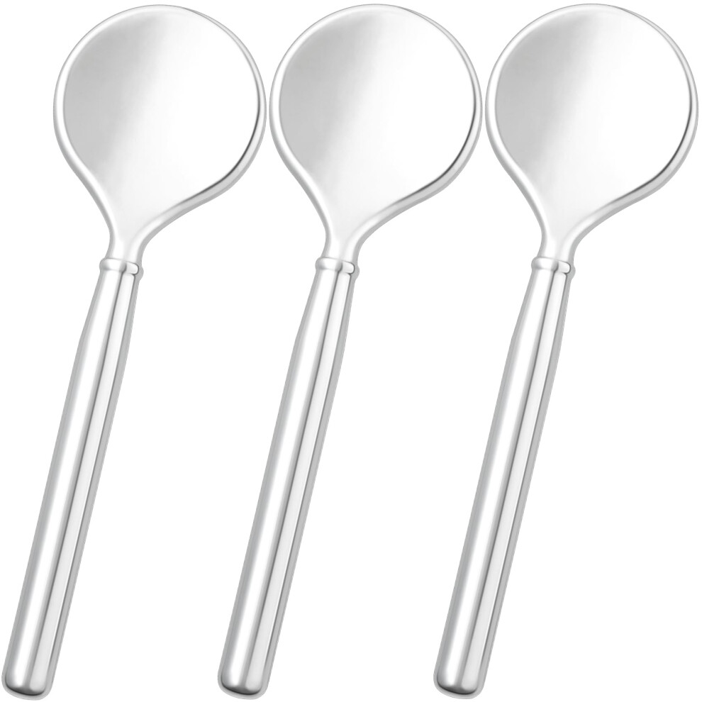 Pndeyo Cream 3Pcs Mini Metal Makeup Spoon Reusable Cosmetic Spatulas Skincare Scoop Applicator Facial Massage Beauty Tools For Mixing And Sampl