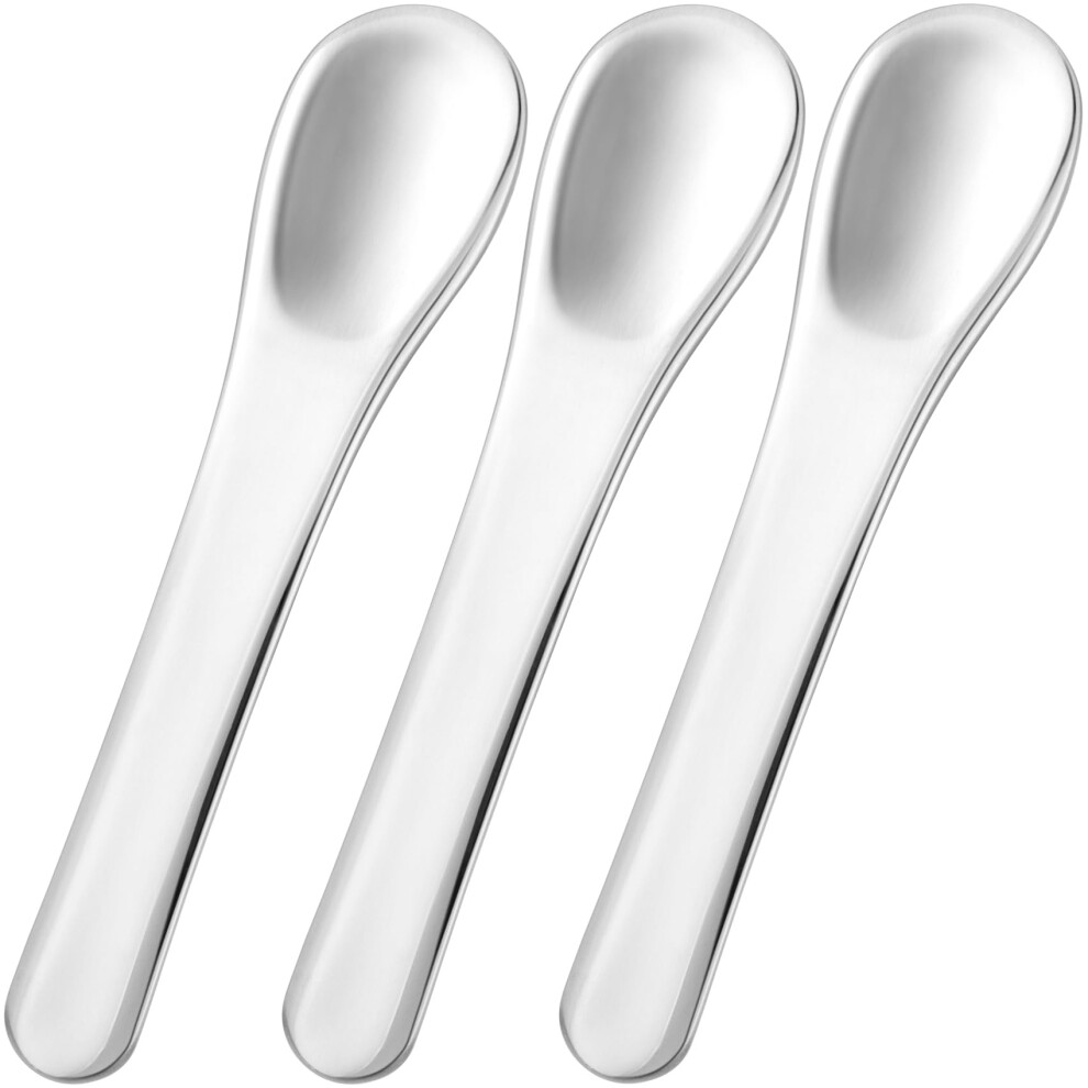 Pndeyo Cream 3Pcs Mini Metal Makeup Spatula Reusable Cosmetic Spatulas Spoon Skincare Scoop Applicator Facial Massage Beauty Tools For Mixing A