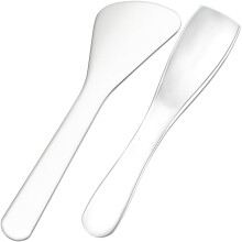 Pndeyo 2 Stck Mini-Make-up-Spatel aus Metall, wiederverwendbare kosmetische Cremespatel, Lffel, Hautpflege-Schaufel, Applikator, Gesichtsmassage, B