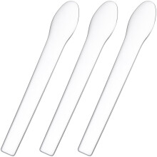 Pndeyo 3pcs Mini Metal Makeup Spatula Silver Reusable Cosmetic Cream Spatulas Spoon Skincare Scoop Applicator Facial Massage Beauty Tools for M