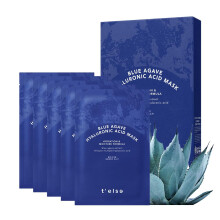 T'ELSE Blaue Agaven-Hyaluronsure-Maske, 25 ml, 5 Stck, wssrige Blatt-Gesichtsmaske mit enger Haftung, feuchtigkeitsspendende Gesichtsessenz mit au