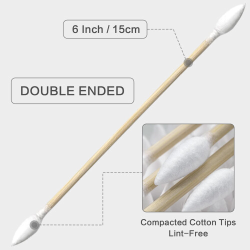 Pingmic 400pcs (800 pointes) Long coton-coton 6 """"    couvillon en coton pointu sans barbec 1