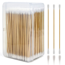 Pingmic 400pc (800 tips) Lang katoenen wattenstaafje 6 inch katoenen wattenstaafje zonder weerhaken - katoenen wattenstaafjes met houten stokjes