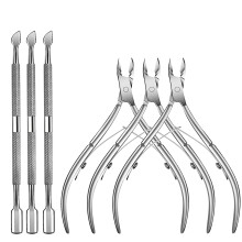 6 Packs Cuticle Trimmer with Pusher - Professional Stainless Steel Cuticle Nippers Cutter Clippers and Cuticle Remover Manicure Tools for Fingern