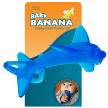 The Original Baby Banana Sharky Toothbrush Teether Toy  Made in USA  Family-Owned Business; Teething Relief for Babies  Infants  Toddlers  Massag