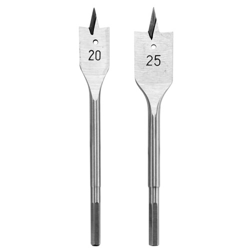 5 Pcs 20mm  5 Pcs 25mm Paddle Flat Wood Boring Spade Drill Bit 2