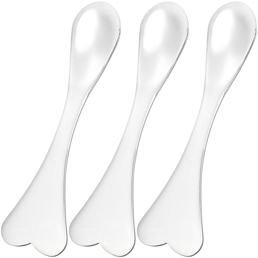 Pndeyo Cream 3Pcs Mini Metal Makeup Spatula Reusable Cosmetic Spatulas Spoon Skincare Scoop Applicator Facial Massage Beauty Tools For Mixing A