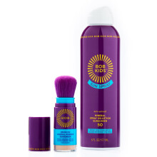 BOB KIDS SPF 50 Sun Spray + SPF 30 Brush On Powder Sunscreen  Mineral Sun Protection  Broad Spectrum  Water Resistant  Fragrance Free  Reef Frien