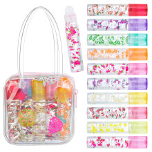 Expressions 10-teiliges Roll-On-Lipgloss-Set mit Tragetasche, 10er-Pack glnzendes Lippen-Make-up  verschiedene fruchtige Geschmacksrichtungen, ungi