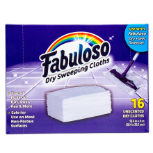Panos Secos Fabuloso 16ct | Almofadas de varredura a seco para uso com a varredora Fabuloso Dry + Wet para uma experincia de limpeza ousada e br
