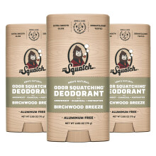 Dr. Squatch Natrliches Deodorant fr Mnner, 3er-Pack, Birchwood Breeze geruchshemmendes Herren-Deodorant ohne Aluminium (2,65 oz, 3er-Pack)